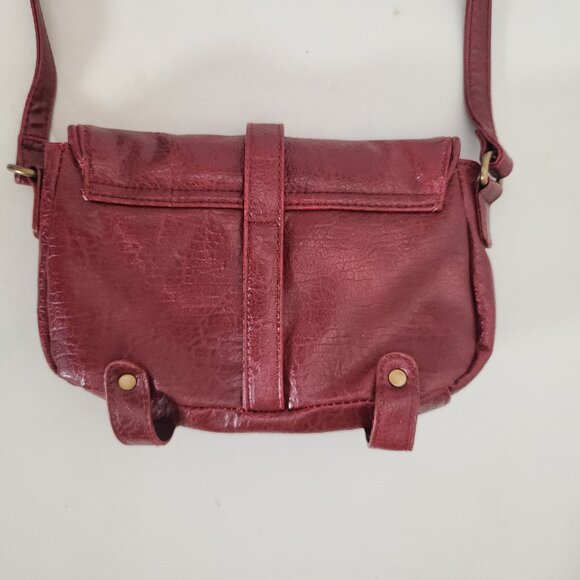 The Many Moods of Poppie Jones Crossbody Bag Burgundy Shoulder Purse Buckle Pock - Picture 3 of 16